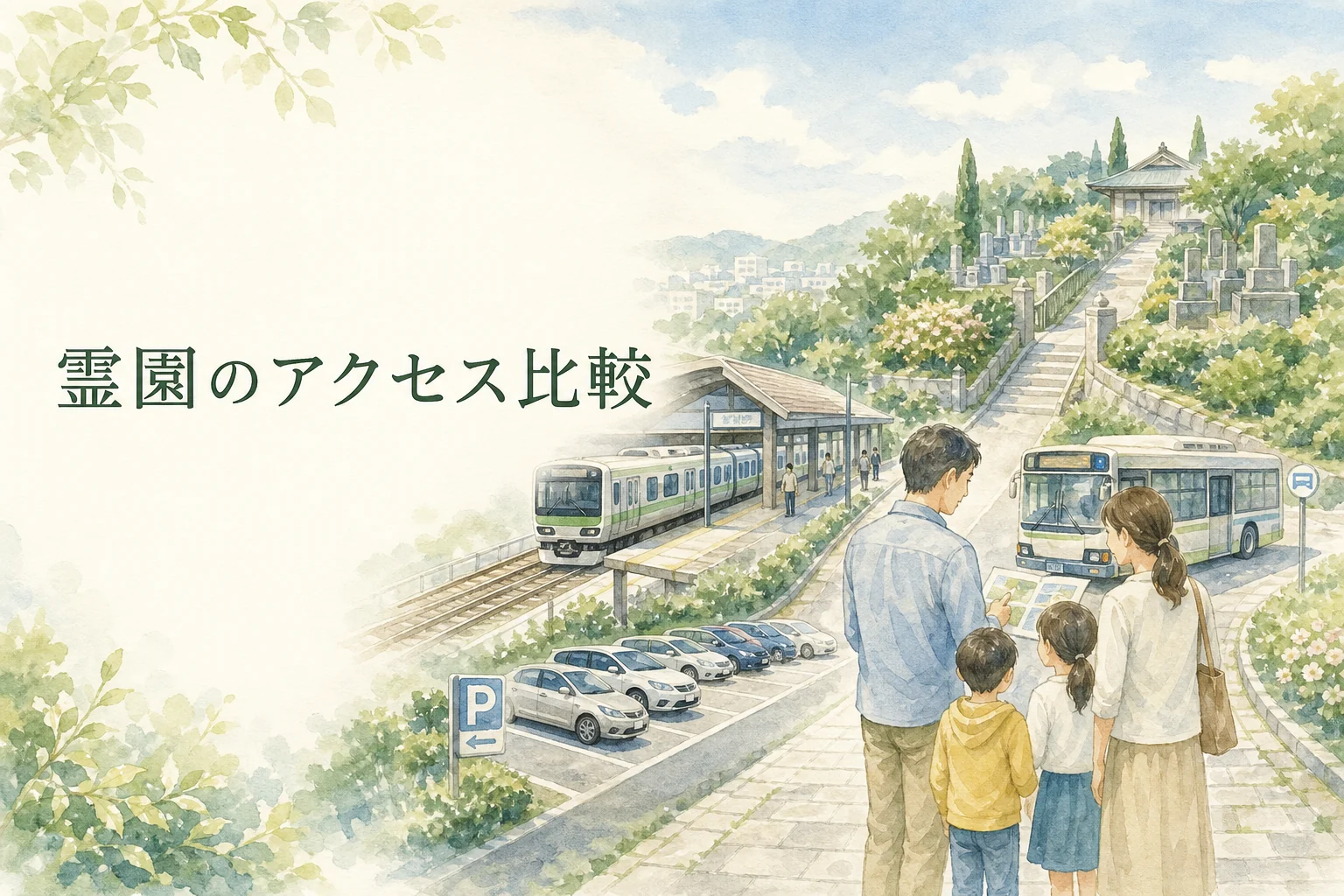 霊園のアクセス比較｜駅徒歩・バス・駐車場の確認方法