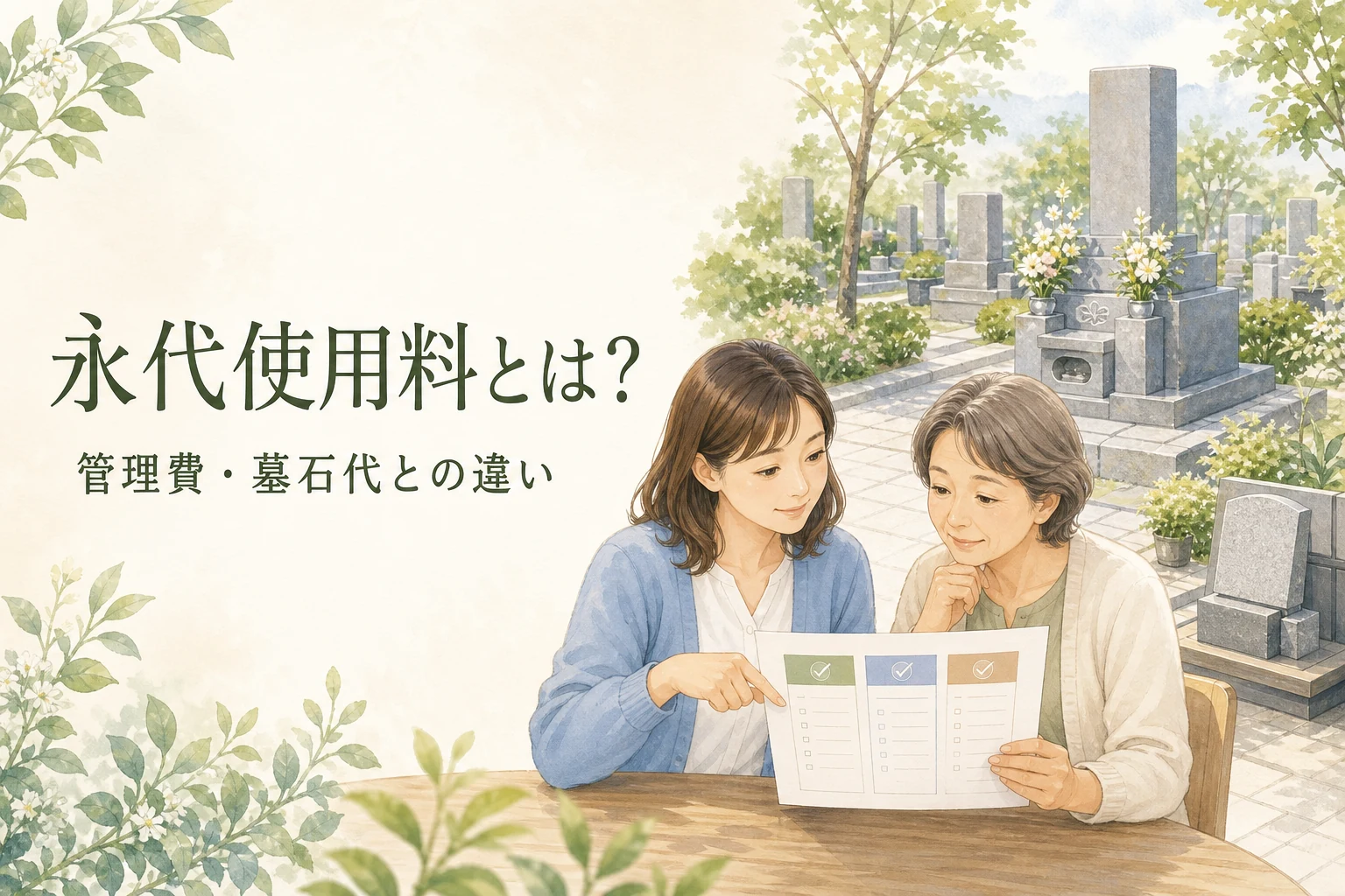 東京都のお墓の永代使用料とは?管理費・墓石代との違いと確認点