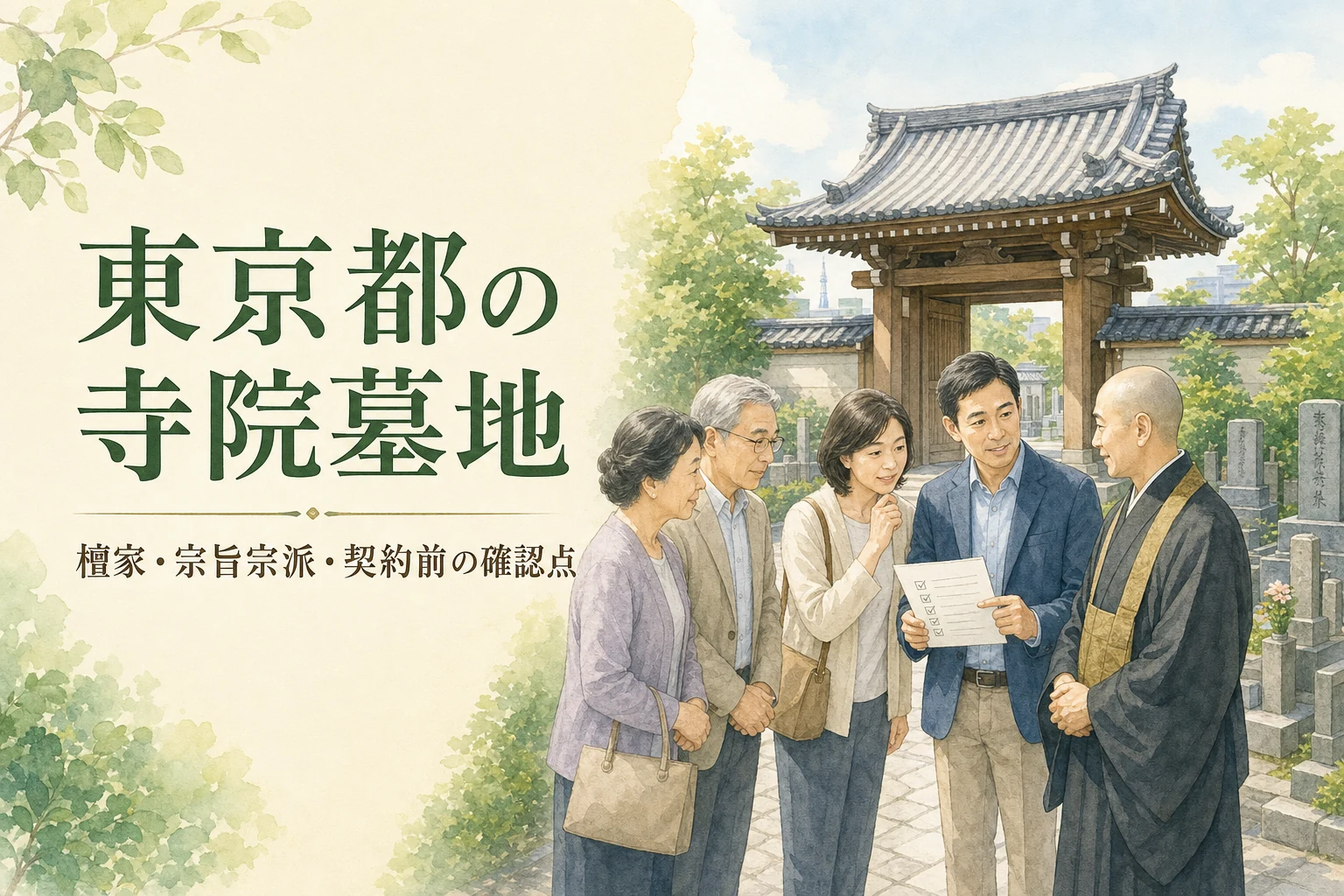 東京都の寺院墓地の選び方|檀家・宗旨宗派・契約前の確認点