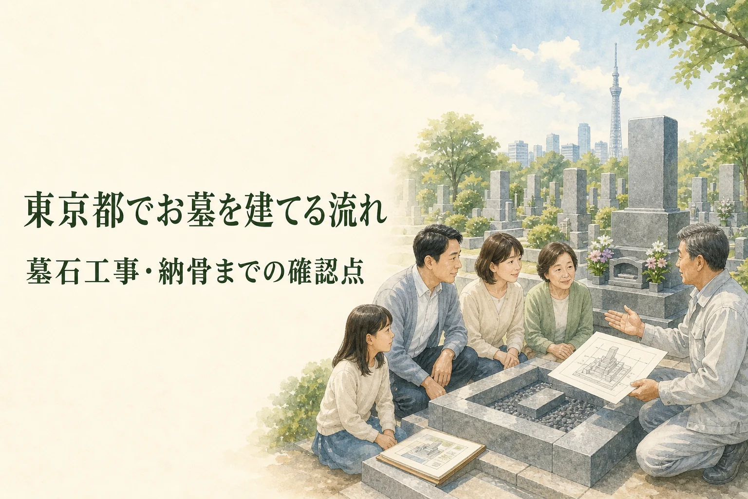 東京都でお墓を建てる流れ|墓石工事の期間・納骨前の確認点